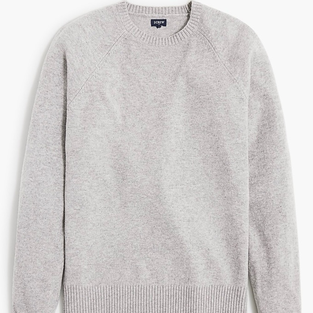 J. Crew Lambs Wool Blend Mens Knit Sweater Long Sleeves Crewneck  Pullover Gray - Picture 4 of 7
